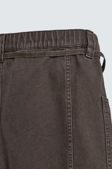 SHORT BAGGY AVEC CEINTURE - Marron de Zara - Image 9