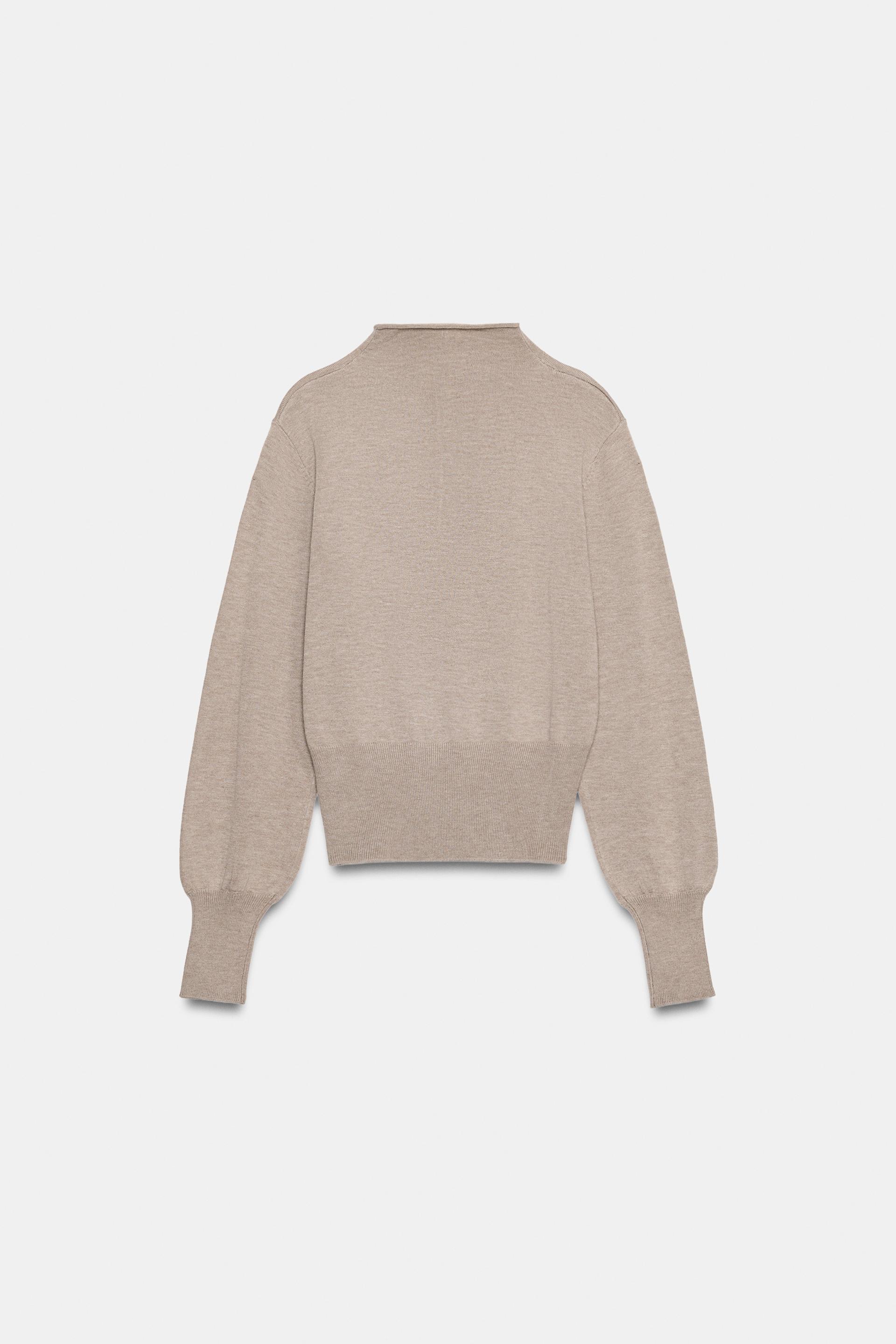 HIGH-NECK BUTTON KNIT SWEATER thumbnail 7