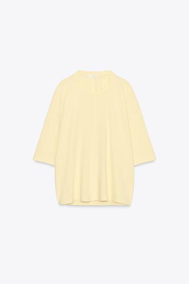 WASHED OVERSIZE T-SHIRT - Yellow by Zara