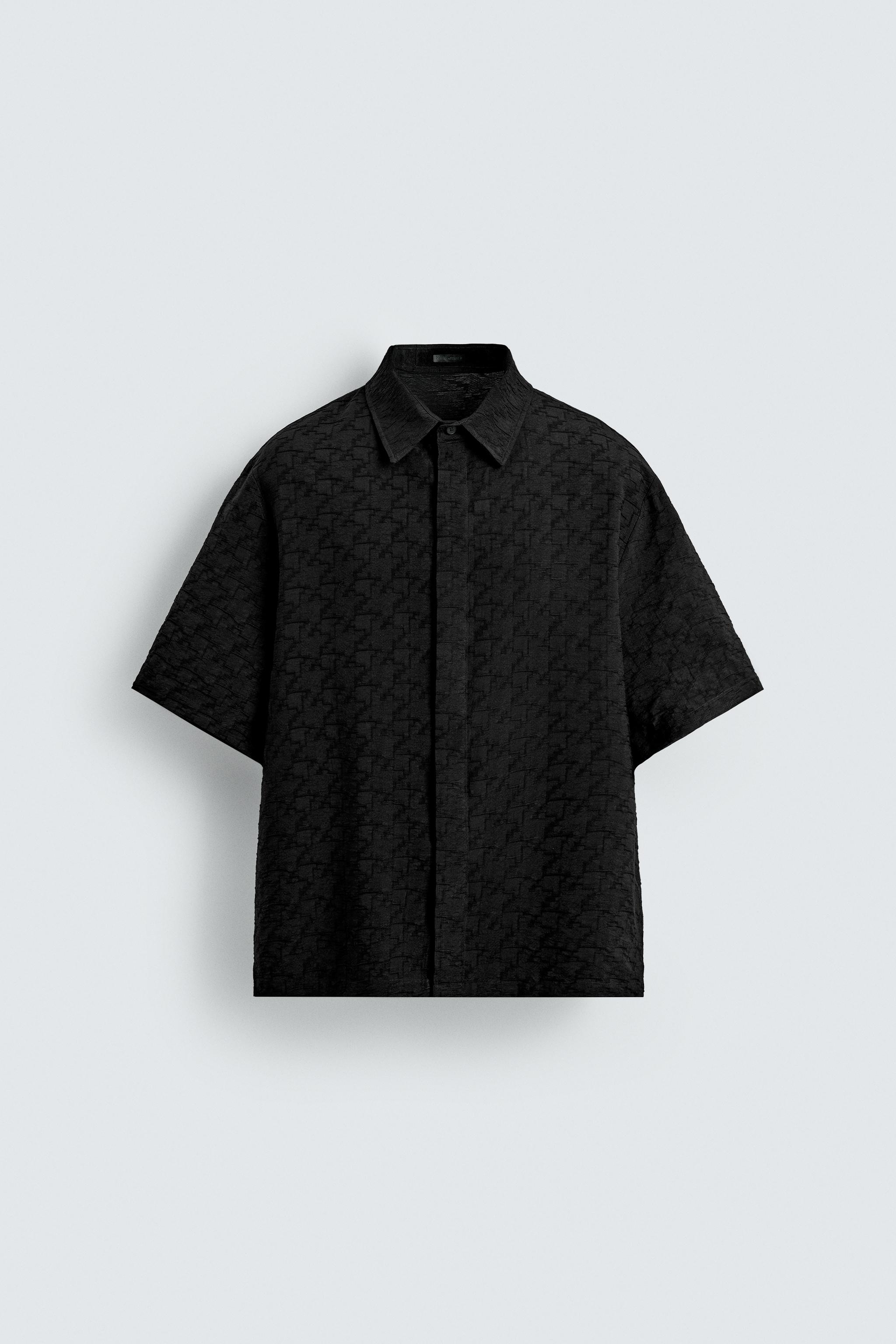 GEOMETRIC JACQUARD SHIRT - Black | ZARA United States