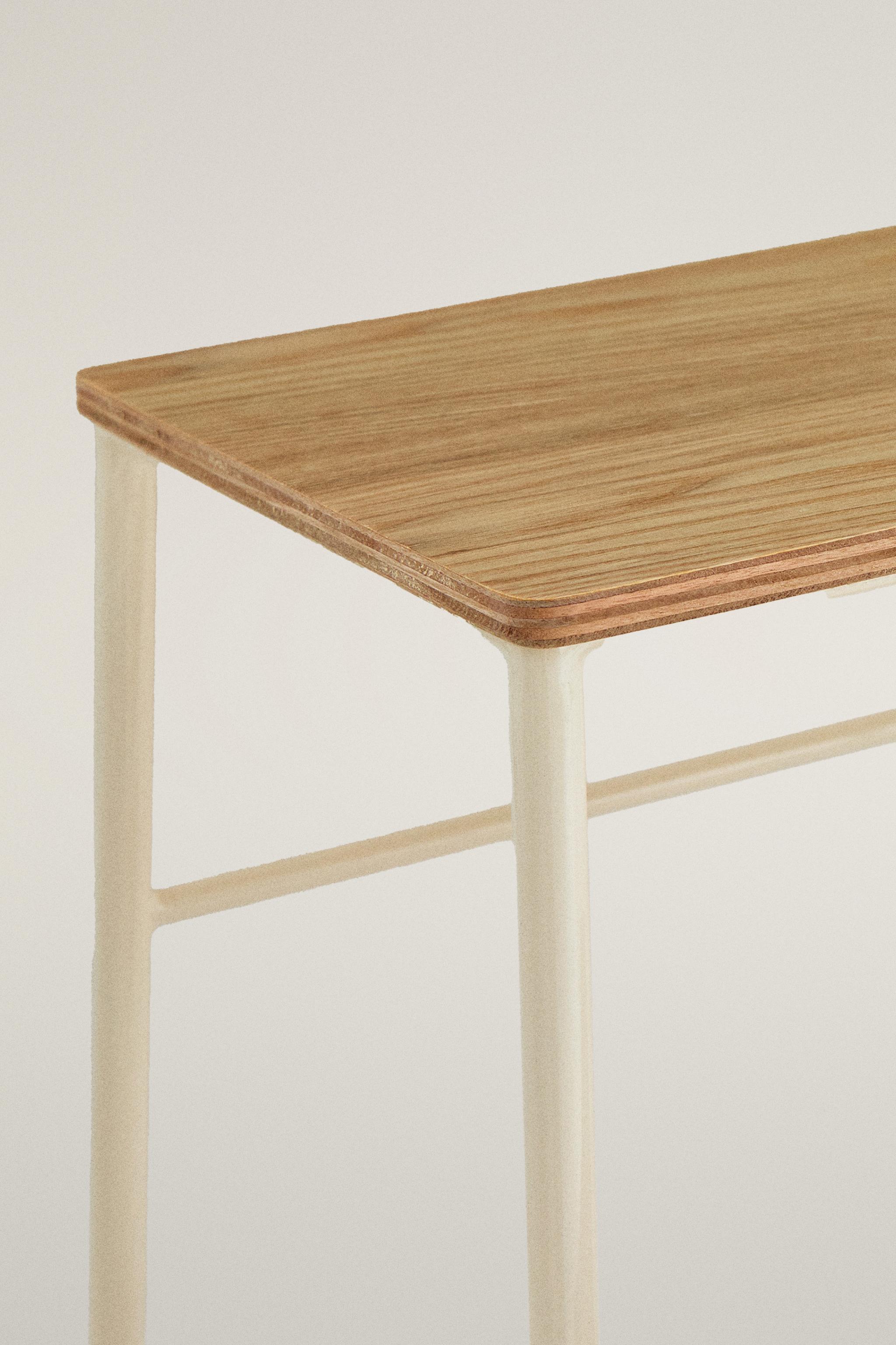 THREE-STEP WOOD AND IRON STOOL