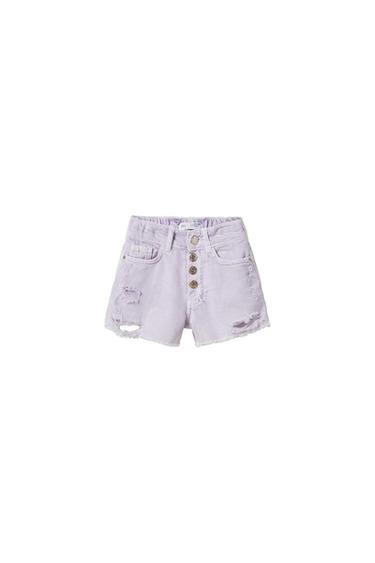 FRAYED DENIM SHORTS