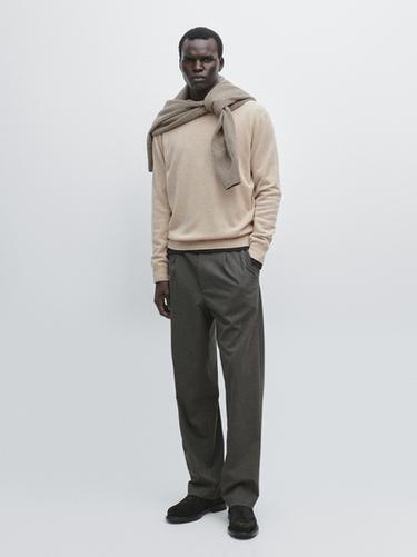 Pull col rond en laine mélangée - Bis de Zara