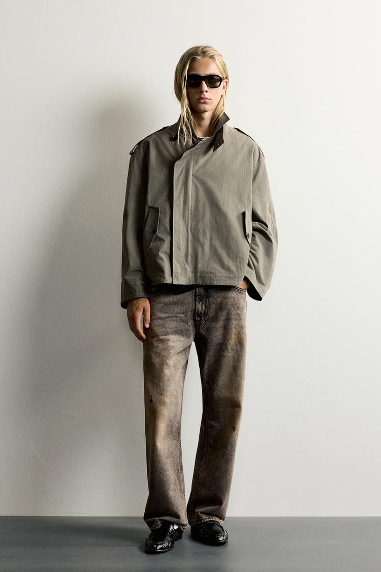 Gabardina tecnica cropped fit