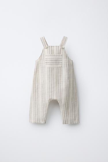 جمب سوت طويل مخطط - بيج فاتح by Zara