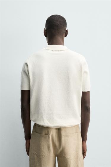POLO EN MAILLE REGULAR FIT STRUCTURÉ - Blanc de Zara - Image 2