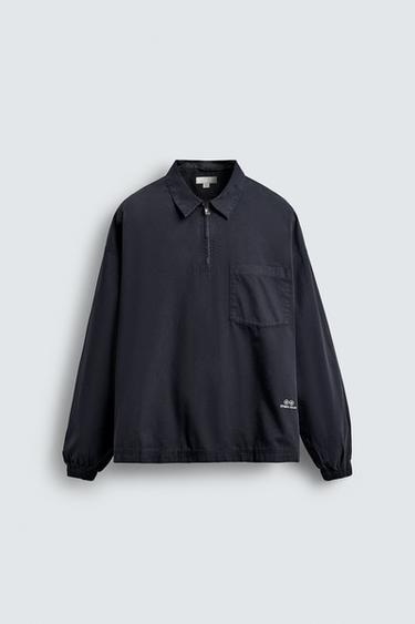 DENIM ZIP-UP POLO SHIRT - Blue by Zara