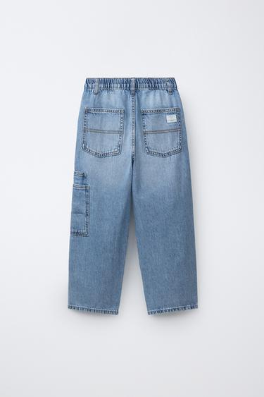 LOOSE-FITTING CARGO JEANS - Light blue by Zara - Image 1