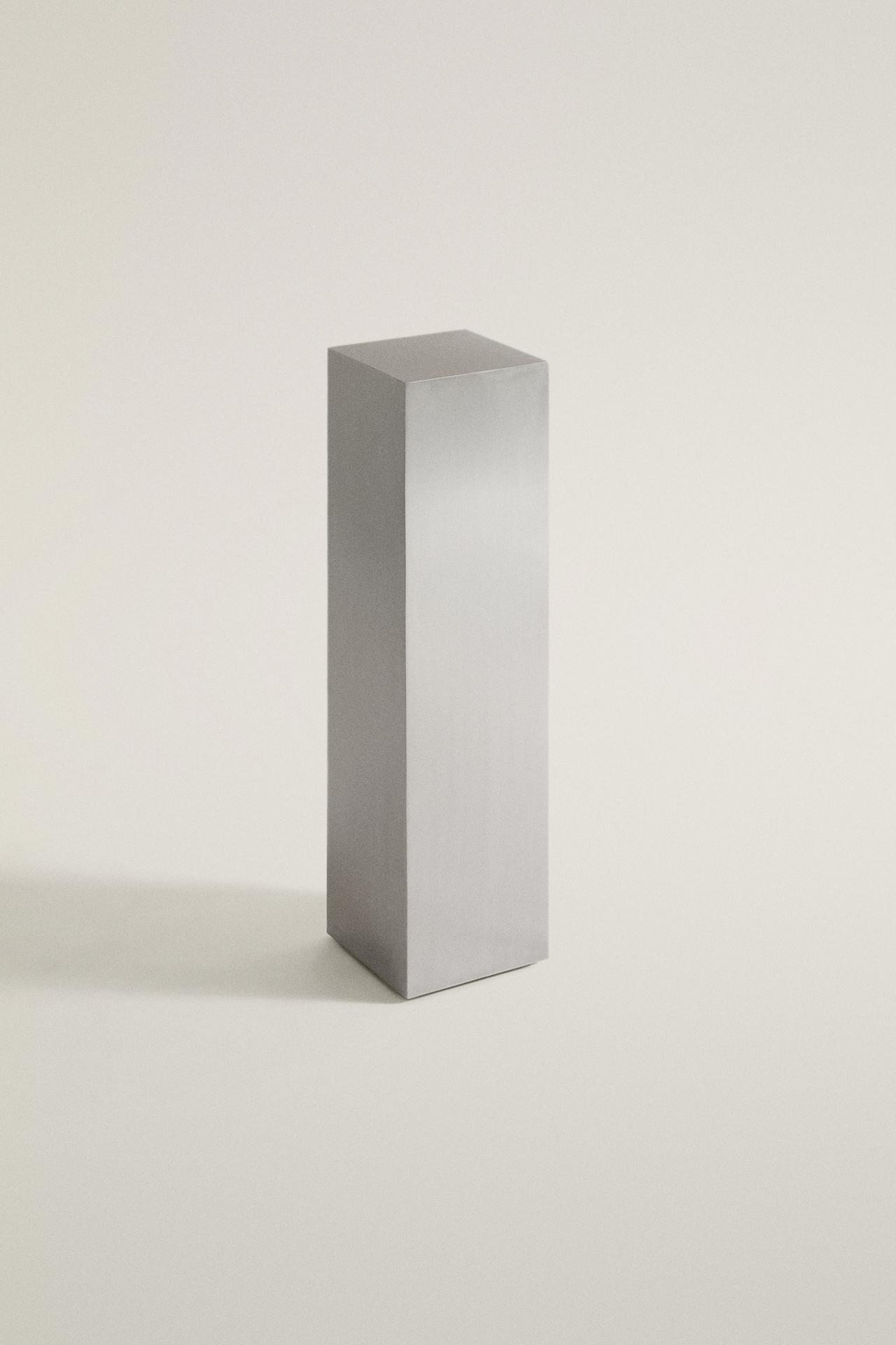 BRUSHED STAINLESS STEEL PEDESTAL | STUDIO MARY LENNOX — Steel