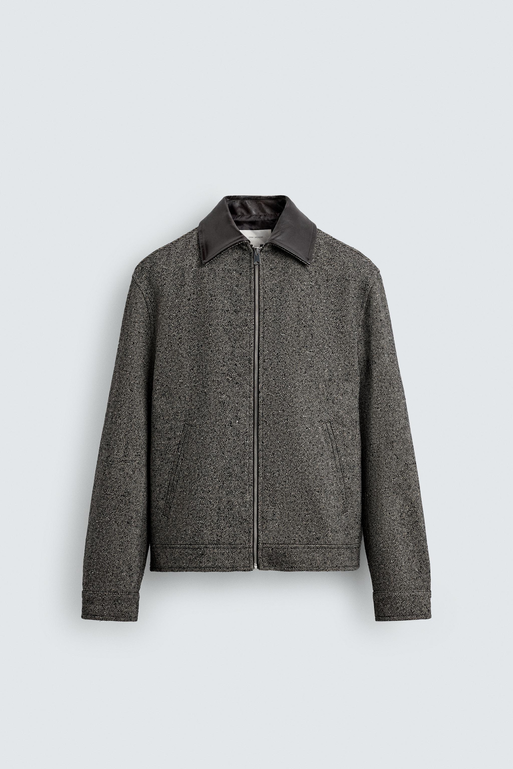LEATHER TRIM TEXTURED JACKET ORIGINS