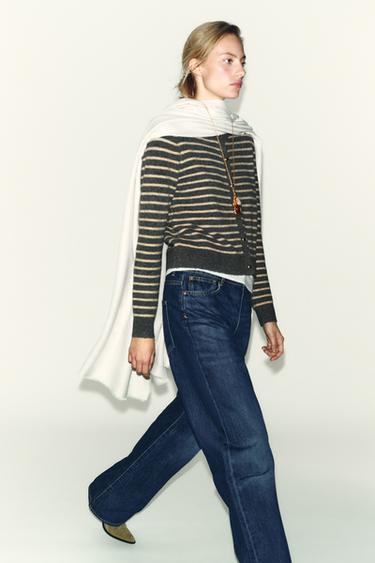 STRIPED CARDIGAN - Grey / Beige by Zara - Image 2