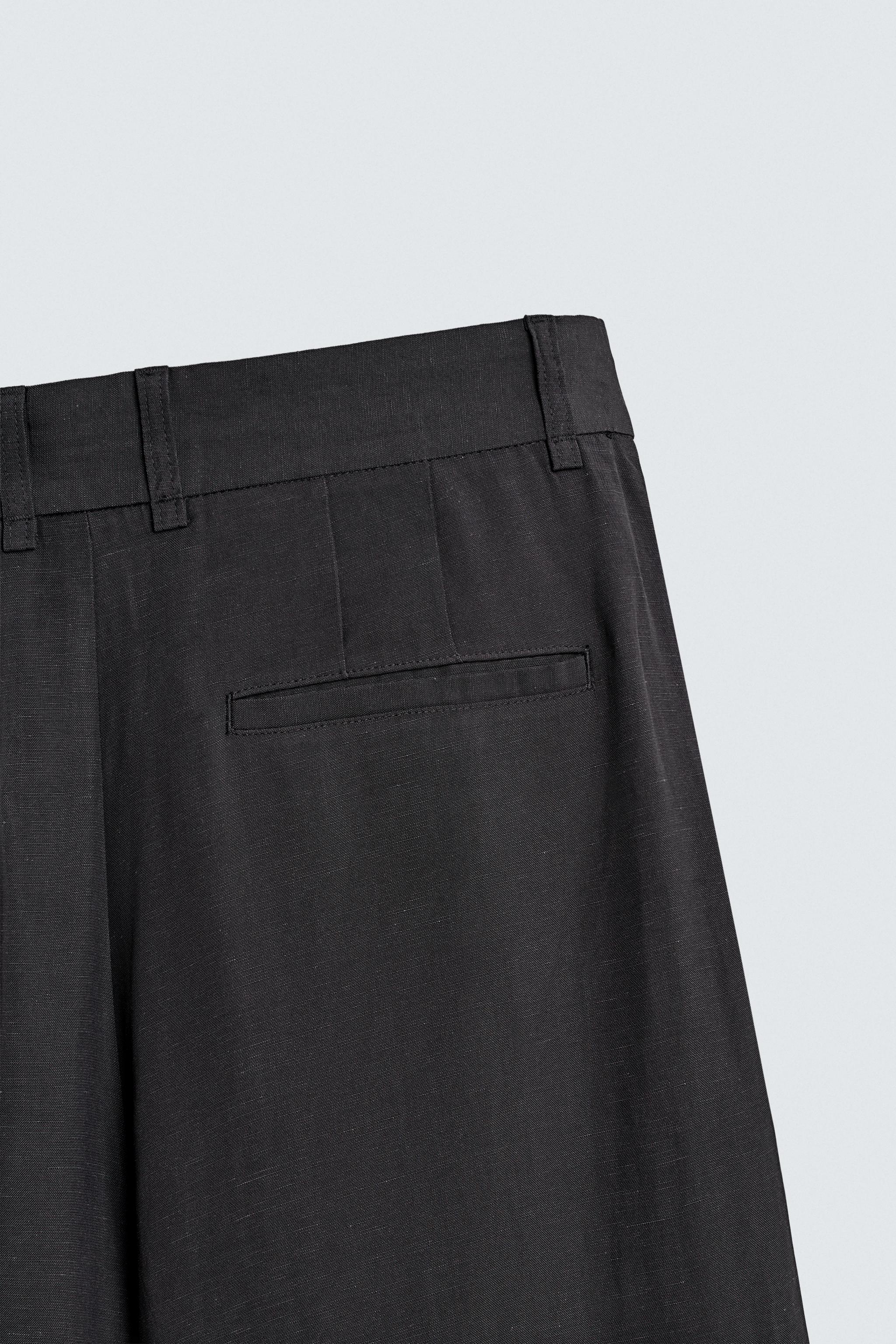 RELAXED FIT WIDE LEG SUIT PANTS