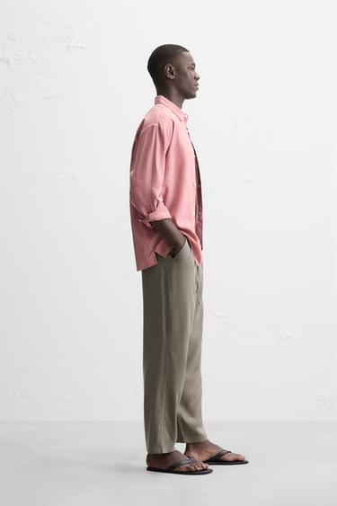 RELAXED FIT FLOWING TROUSERS - Light khaki by Zara - Image 3