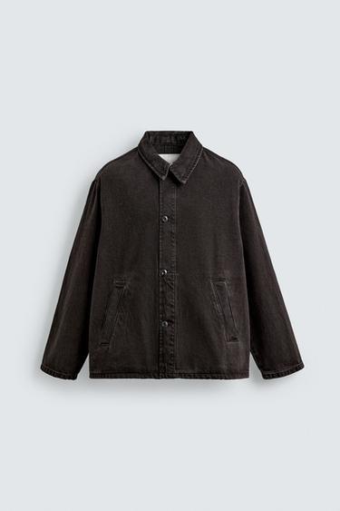 BOXY FIT DENIM OVERSHIRT - Chocolate by Zara