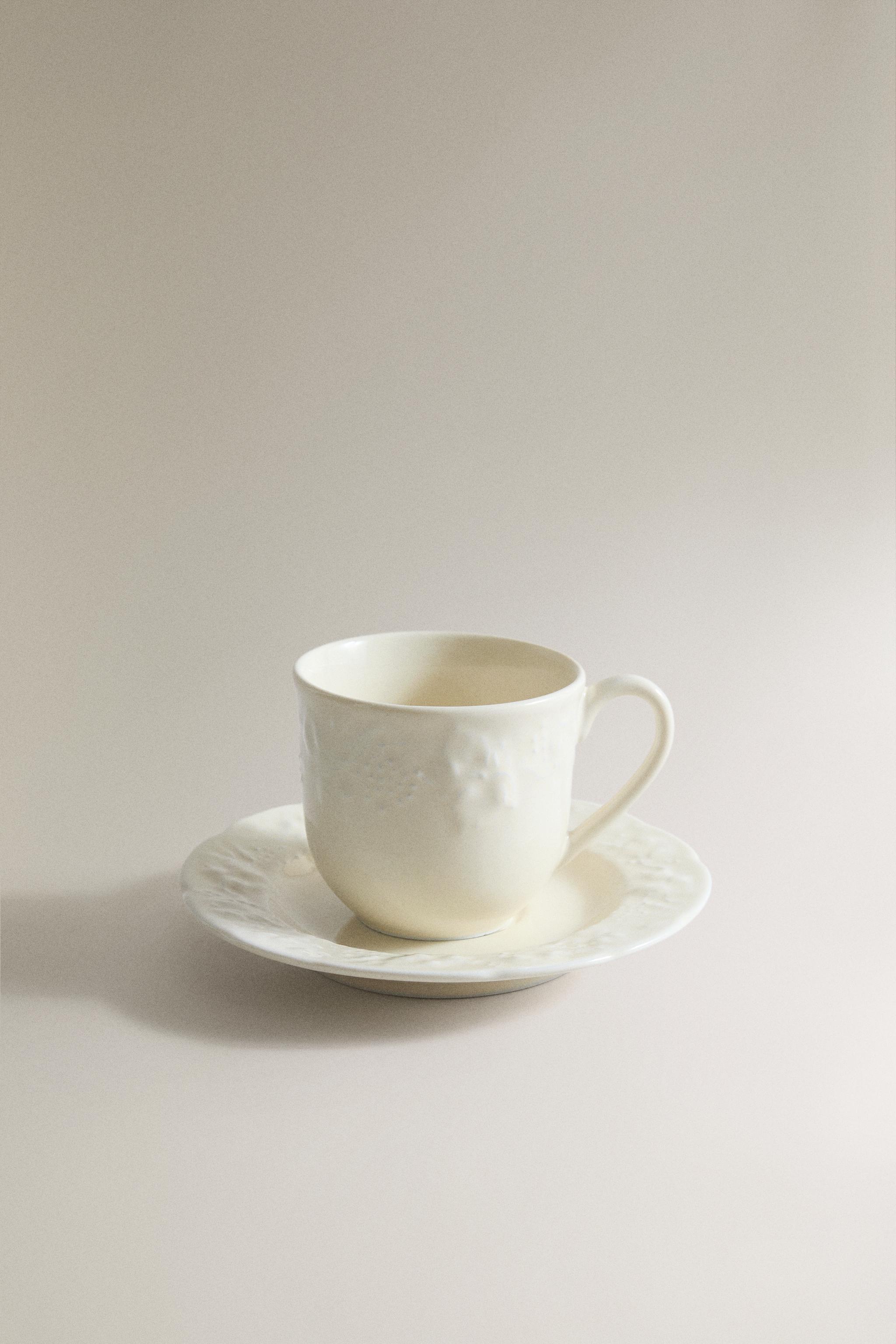 TASSE À CAFÉ AVEC SOUCOUPE PORCELAINE RAISIN