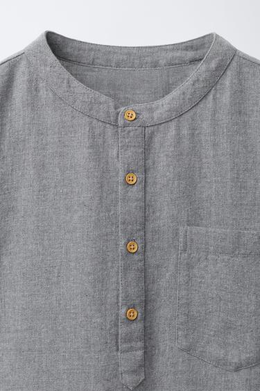 AGES 6-14 / STAND COLLAR PYJAMAS - Grey marl by Zara - Image 5