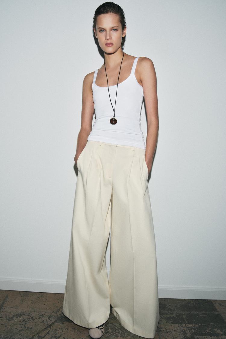 Zara RIBBED STRAP TOP