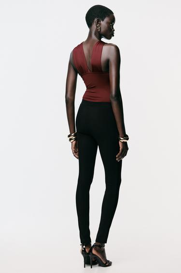 OTTOMAN LEGGINGS WITH BUTTONS - Black by Zara - Image 4