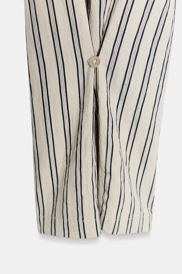PANTALON DROIT À RAYURES ZW COLLECTION - Gris de Zara - Image 8