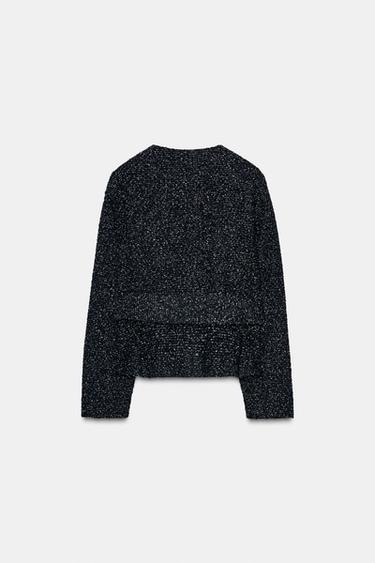 TEXTURED BLAZER WITH BELT - Black by Zara - Image 7