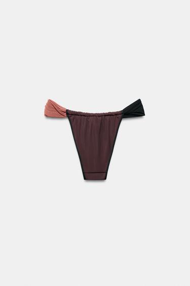 TULLE CURTAIN BIKINI BOTTOMS - Black by Zara - Image 3