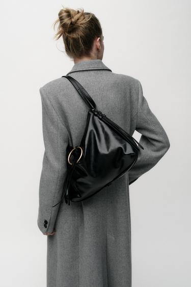 METAL DETAIL BUCKET SHOULDER BAG - Black by Zara - Image 0