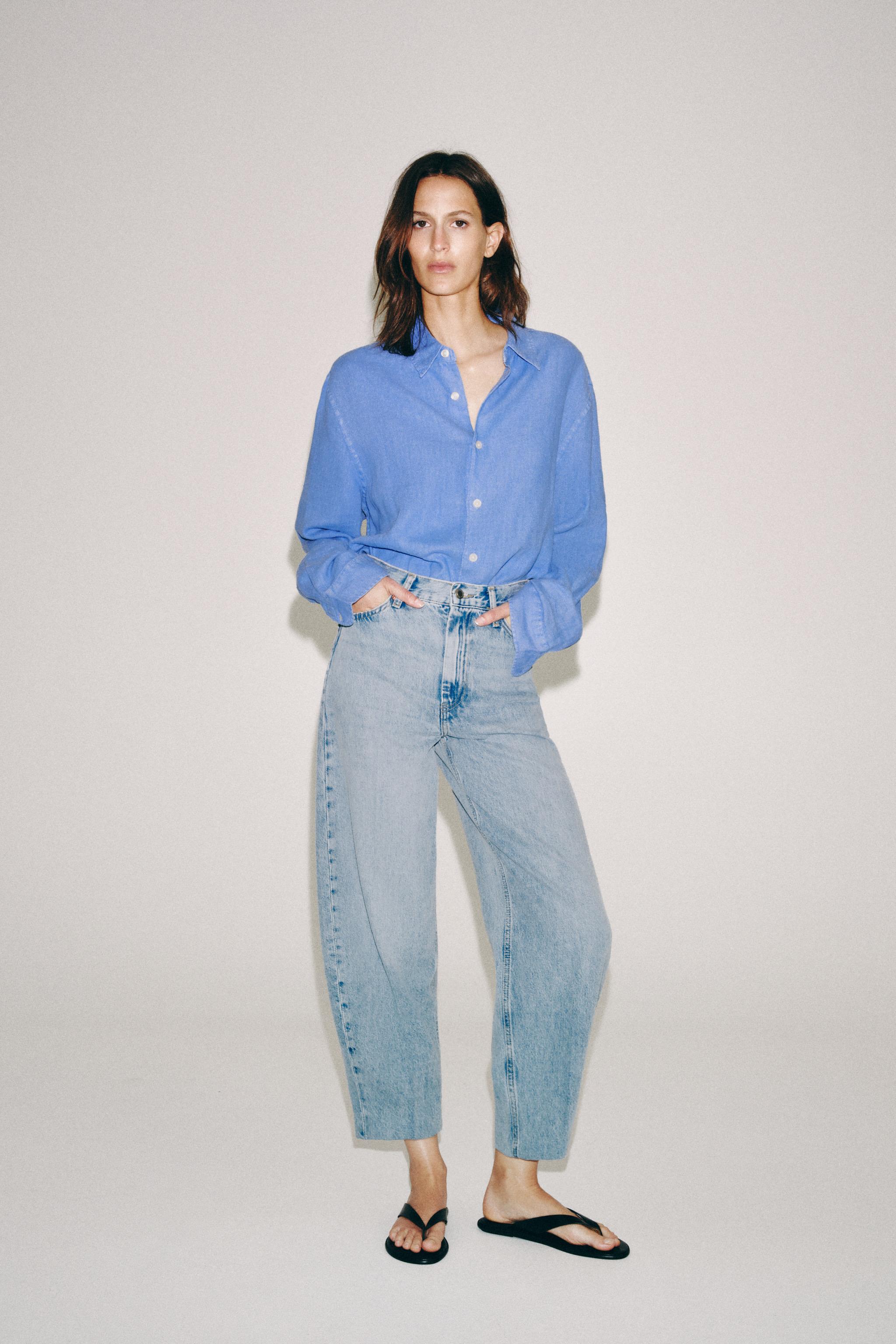 Женские джинсы Zara ZW COLLECTION HIGH WAIST TAPERED JEANS