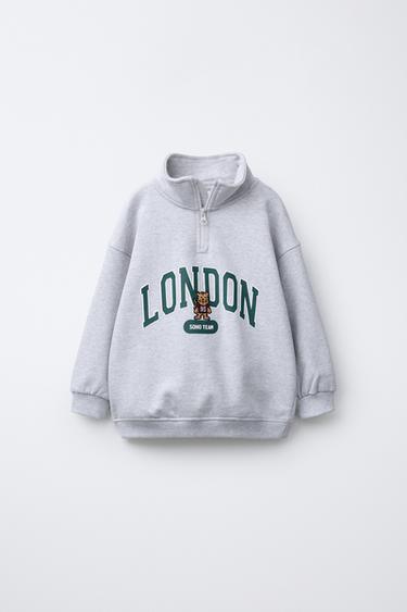 EMBROIDERED BEAR SWEATSHIRT - Grey marl by Zara