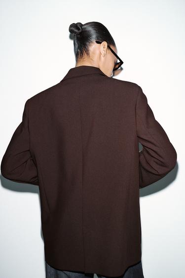 VESTE DROITE À ÉPAULETTES - Marron clair de Zara - Image 7