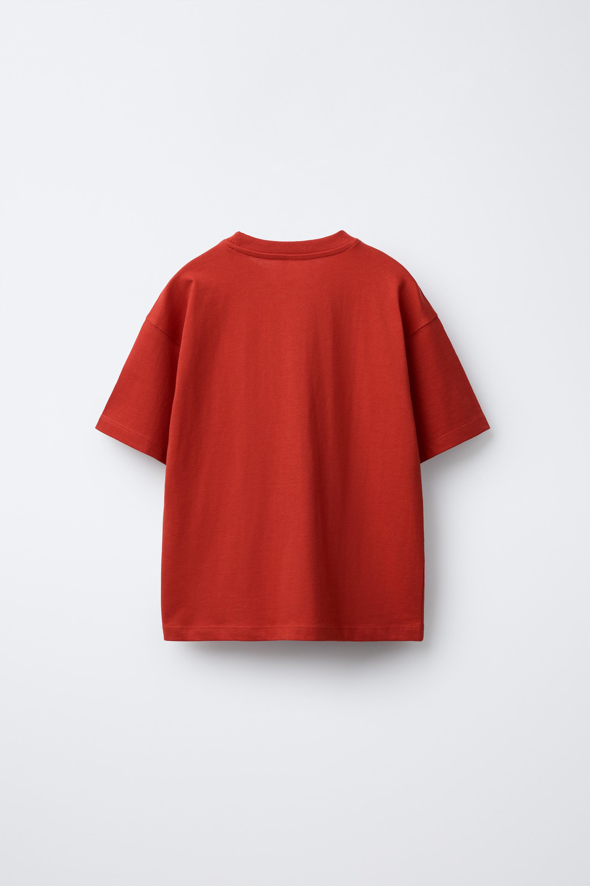 Camisetas Mujer Zara Camiseta Roja CAMISETA BÁSICA LISA Rojo ZARA
