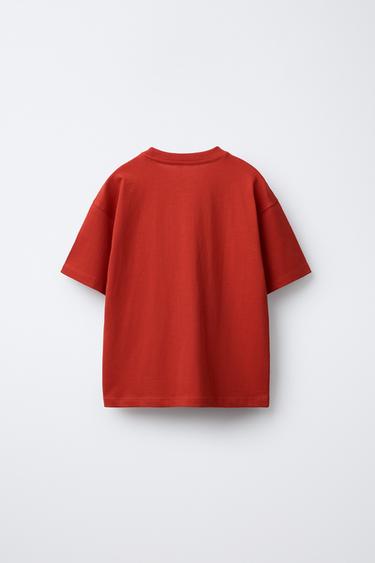 Zara PLAIN BASIC T-SHIRT - Red