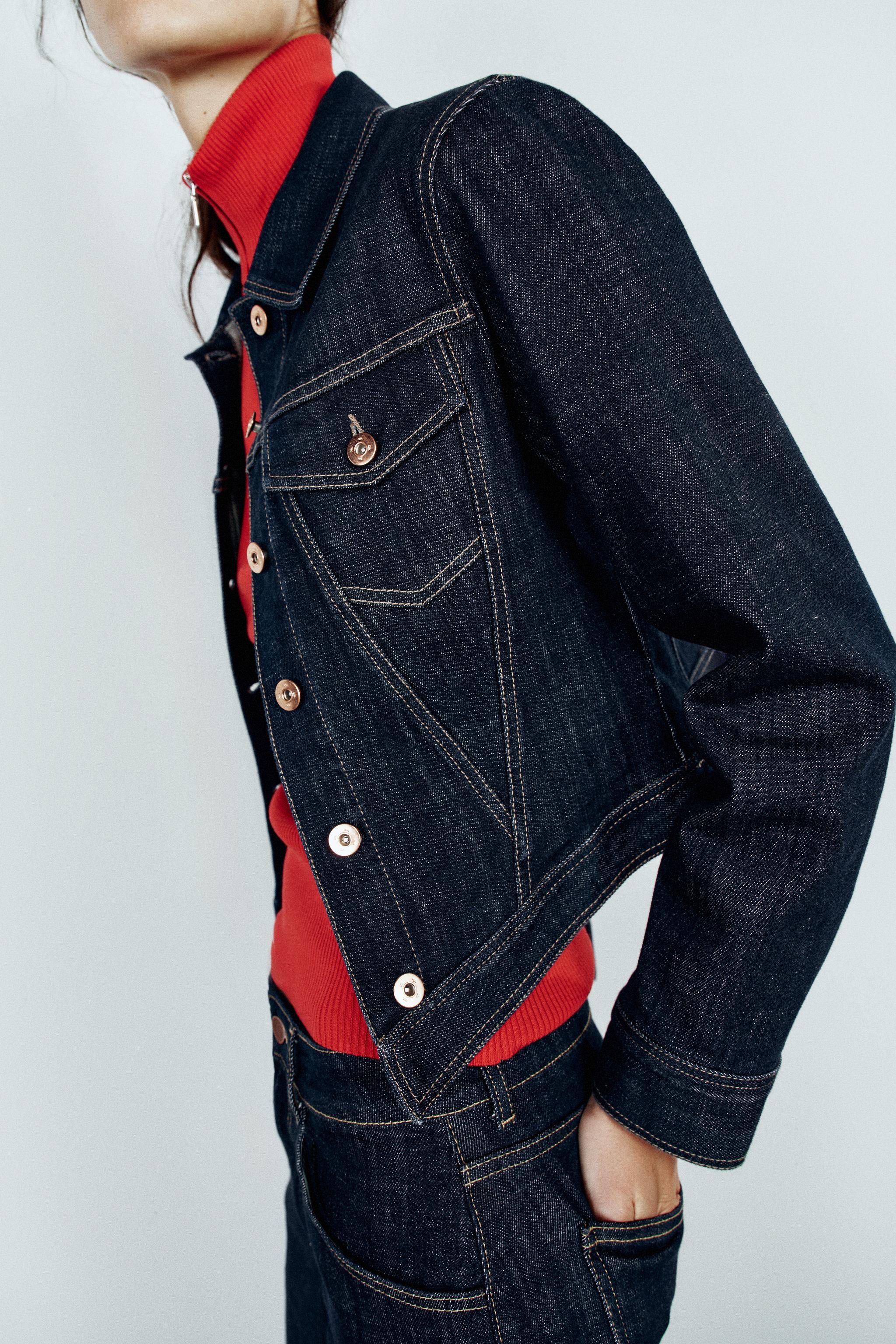 Zara Z1975 DENIM SÜET CEKET görsel 3
