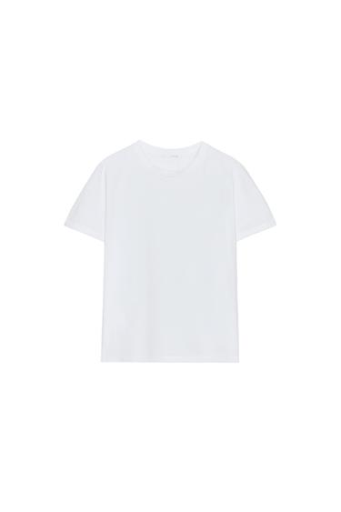 Zara RUSTIC COTTON T-SHIRT - White