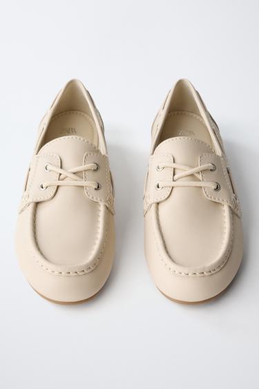 LACE-UP DECK SHOES - Beige by Zara - Image 3