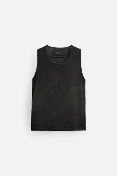 TANKTOP IN KNITTEROPTIK - Schwarz von Zara
