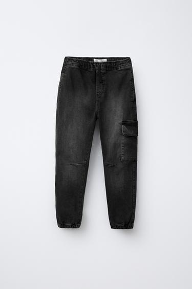 Zara CARGO JOGGER JEANS - Black