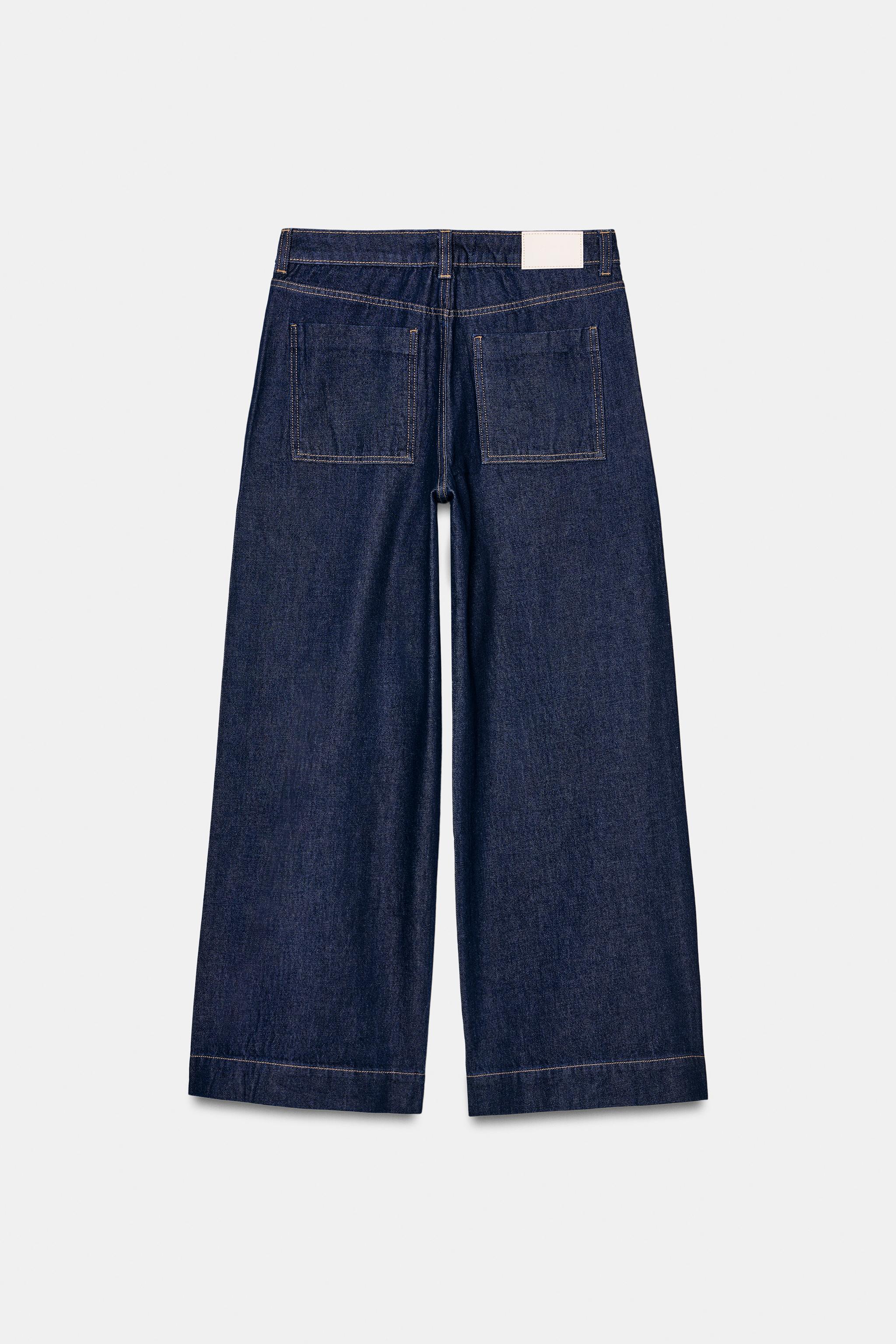 Z1975 ミッドライズワイドレッグデニムパンツ - ブルー | ZARA Japan