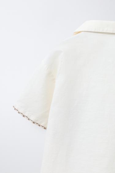 CHEMISE LION BRODÉ - Écru de Zara - Image 3