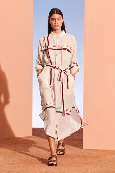 SHRT MD DRSS - خَام / أحمر الخاص بـ Zara