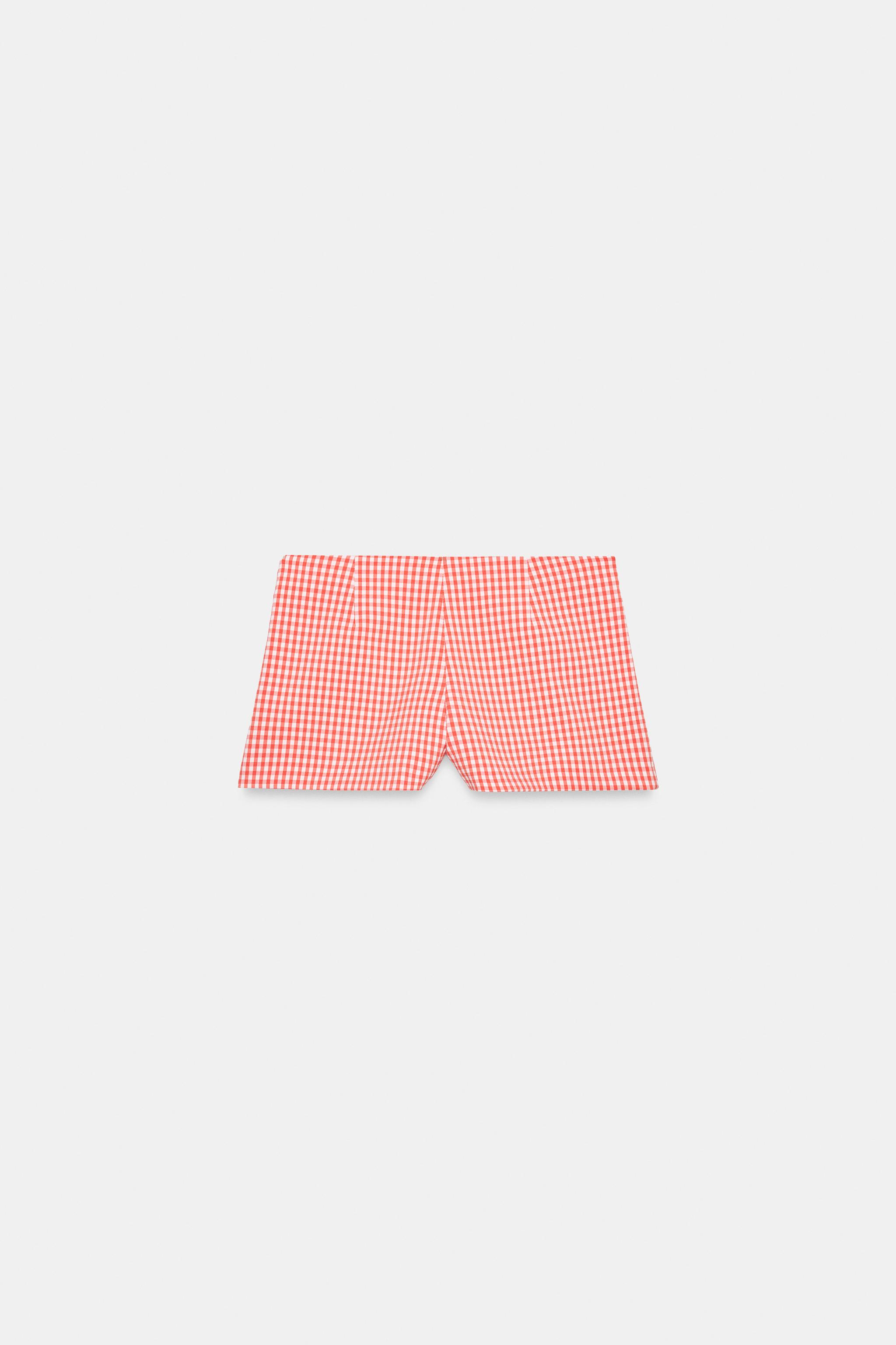 GINGHAM SKORT WITH SLIT