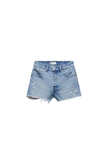 MID RISE RIPPED SHORTS