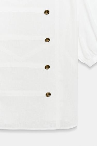 FIREMAN CLASP PUFF SLEEVE SHIRT - Oyster-white by Zara - Image 8