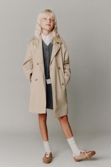 BASIC LONG TRENCH COAT - camel by Zara