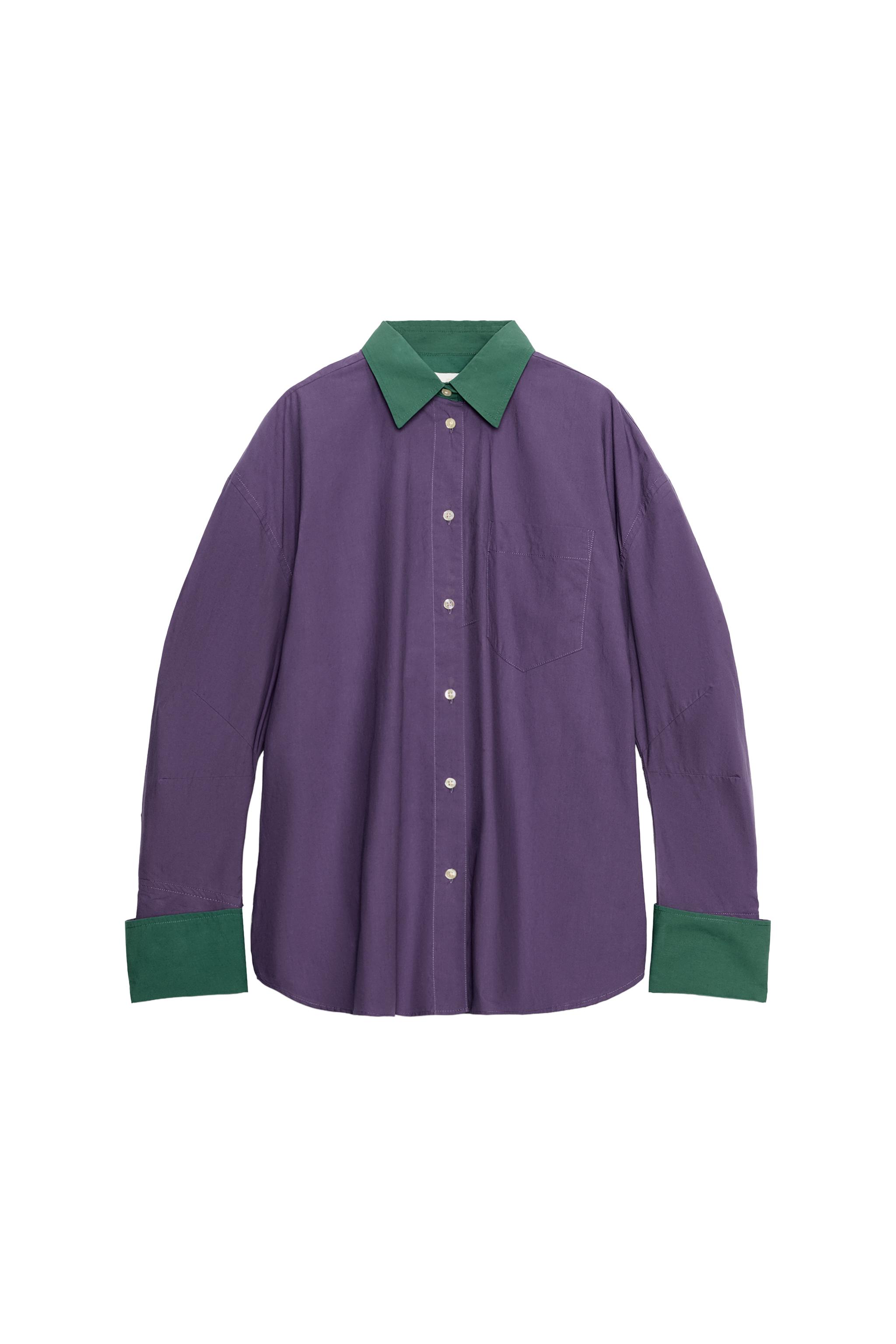 FRUIT OF THE LOOM™ CONTRAST-FABRIC SHIRT