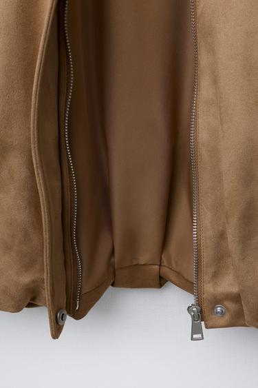 FAUX SUEDE BOMBER JACKET - Sand by Zara - Image 7