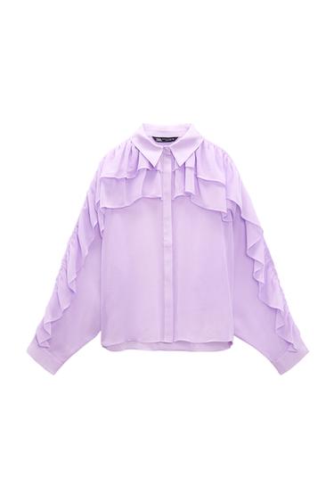 DOUBLE RUFFLE FLOWING SHIRT