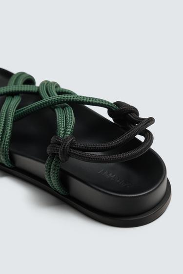 CONTRAST STRAP SANDALS - Green by Zara - Image 5