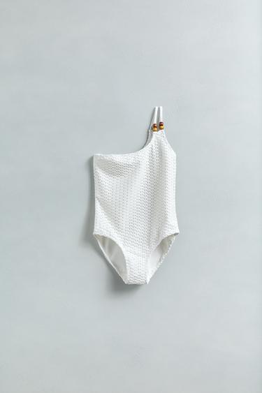 6-14 YEARS/ CROCHET KNIT SWIMSUIT - White by Zara