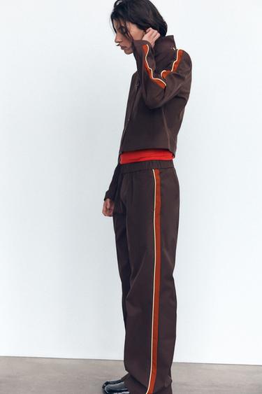 JACKET WITH SIDE TAPING - Wine by Zara - Image 0