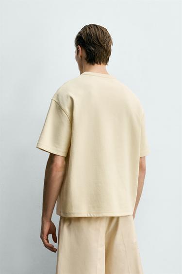 RELAXED FIT SHORT SLEEVE SWEATSHIRT - Mid-yellow by Zara - Image 2